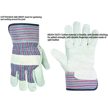 CLC Custom Leathercraft 2046B Work Gloves with Safety Cuff & Wing Thumb, 12 Pair, Gardening/Landscaping