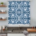 thumbnail image 5 of Navy Blue Floral Sheer Curtains 72 Inches Long, Vintage Pastoral Botanical Leaves Light Filering Curtains, Breathable Simi Curtain Privacy Drapes for Living Room Bedroom Lightweight Window Treatment, 5 of 9