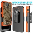 thumbnail image 2 of Case + Hand Strap + Belt Clip Combo for Sonim XP10 5G, Nakedcellphone [Hunter Camouflage] Slim Hard Phone Cover with Kickstand and Belt Hip Holster Combo for XP9900 (2022) - Orange Camo, 2 of 10