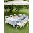 thumbnail image 4 of Outdoor Tablecloth with Umbrella Hole for Patio/Picnic/Party/Camping, Coastal Starfish Waterproof Table Cloth Rectangle Table Cover Washable, Ocean Weeping Coral Beach Conch Haze Blue (54"x 80"), 4 of 9