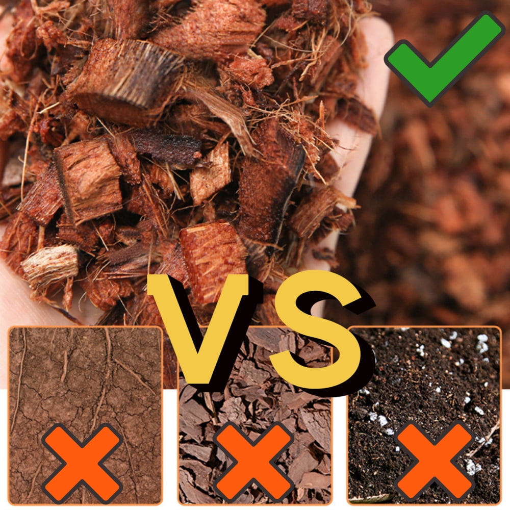MODANU 1.1 LB Coco Husk Chips Natural Organic Coconut Coir Chips Brick Potting Soil Mix with Low EC & PH Balance, Compressed Coconut Substrate Coco Chips Mulch Medium for Garden, Flowers, Plants
