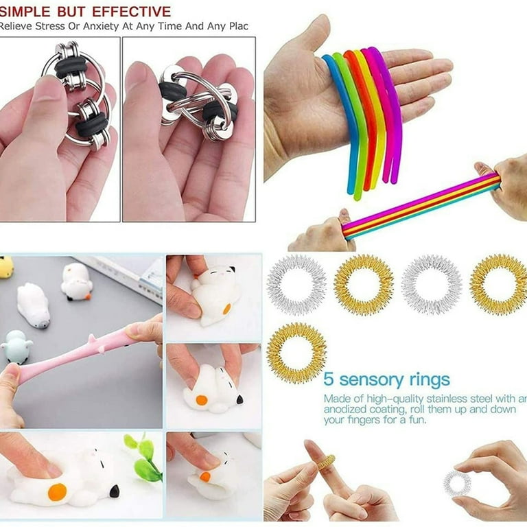 30pcs Fidget Toys Set Sensory Simple Dimple Pop Bubble Infinite Cube Stress Ball Anti Anxiety Toys Walmart Com