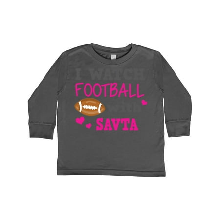 

Inktastic I Watch Football with My Savta Gift Toddler Toddler Girl Long Sleeve T-Shirt