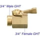 thumbnail image 3 of 2 Pack 3/4" Heavy Duty Brass Garden Hose Shut Off Valves with 2 Hose Washers, 3 of 3