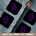 thumbnail image 6 of 3drose, Beautiful Poweful Feminine Purple Lipstick Kiss Isolated, Set of 4 Coasters - Soft, 6 of 7