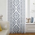 thumbnail image 6 of Navy Blue Boho Sheer Curtains 45 Inches Long, Vintage Southwestern Geometric Stripes Light Filering Curtains, Breathable Simi Curtain Privacy Drapes for Kitchen Bathroom Small Window Treatment, 6 of 9