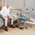 thumbnail image 2 of HOMCOM Shower Chair with Wheels, Bedside Commode Wheelchair for Seniors, 2 of 10