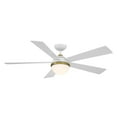 thumbnail image 4 of WAC Eclipse 54" Matte White/Soft Brass Integrated LED Smart Ceiling Fan with Remote Control, 4 of 12