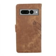 thumbnail image 6 of Nalacover Slim Wallet Case for Google Pixel 7 Pro, for Women Men, Embossed Pattern PU Leather Shockproof Magnetic Clasp Credit Card Slots Flip Kickstand Phone Case+Wrist Strap,Brown, 6 of 7