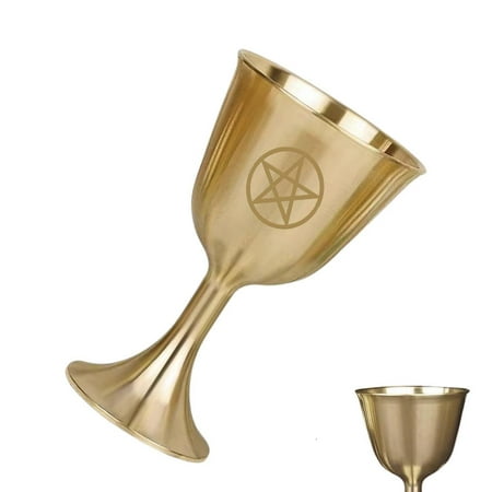 

Laideyi Pentagram Chalice Chalice Goblet 3.1 Pentagram Wine Goblet Drinking Cup 3.1 Height Altar Chalice Triple Moon Goddess and Pentagram Altar Goblet Chalice applied