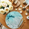 thumbnail image 2 of Aqua Marble Round Placemats Set of 4 for Dinning Tables,Heat-proof Braided Table Mats 15 Inch,Modern Abstract Gradient Water Fluid Art Washable Place Mat for Kitchen Restaurant Party Table Decor, 2 of 9