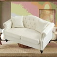 thumbnail image 3 of Modern Beige Velvet 3-seater + 2-seater Combination Sofa 220×80×75cm, 3 of 26
