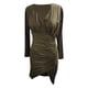 thumbnail image 4 of Vestido de fiesta de otoño e invierno para mujer, Sexy, con escote en V, liso, adelgazante, de manga larga, fruncido, con abertura en las nalgas Fridja nbo4286, 4 of 5