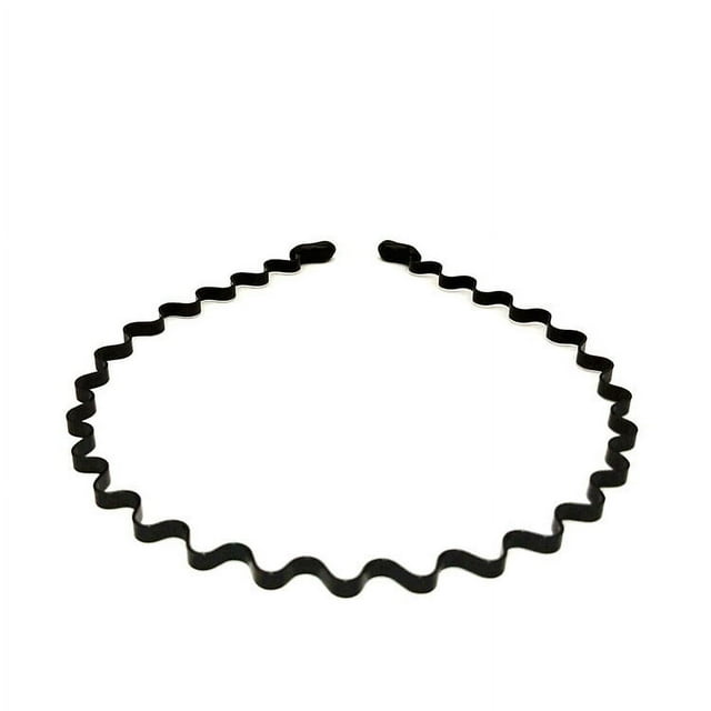 Diademas onduladas de plástico delgadas delgadas antideslizantes flexibles bandas para el cabello accesorios simples para el cabello para mujeres y hombres colores sólidos (negro)