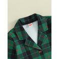 thumbnail image 4 of Wallarenear Little Girls Christmas Red Plaid Lapel Crop Coat Pleated Mini Skirt Beret Hat, 4 of 6