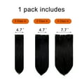 thumbnail image 4 of SHCKE 18" 3Pcs Clip in Hair Extensions Straight Hair Extensions Synthetic Fiber Clip On Hair Extensions for Women Dark Black, 4 of 5