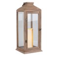 thumbnail image 3 of Better Homes & Gardens 23.7" Battery Operated Outdoor Natural Wood and Glass Lantern with Removable Candle, 3 of 9