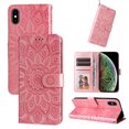 thumbnail image 5 of Cutyskin Case for iPhone XS, iPhone X,Wallet Case,PU Leather Flip,Kickstand,Double Magnetic Clasp,Embossed Mandala Flower Lanyard Protective PU Leather Cover For iPhone X/XS, Rosegold, 5 of 12
