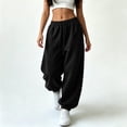 thumbnail image 3 of Luvrsol Womens Sweatpants Oversized Drawstring Jogger Sweatpants High Waist Loose Solid Casual Jogger Pants, Black S, 3 of 7