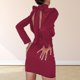 thumbnail image 4 of Vestido corto sin espalda para mujer vestido de otoño de manga larga para mujer traje diario con pajarita FLhrweasw Nuevo, 4 of 9