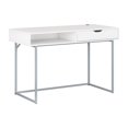 thumbnail image 4 of CorLiving Auston Engineered Wood and Steel Single Drawer and Cubby Adult Desk, White, 4 of 9