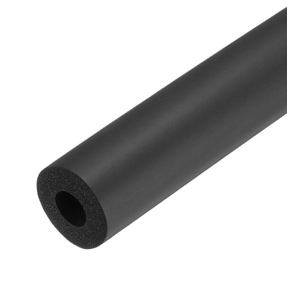 Pipe Insulation Foam Tube 12mm(1/2") ID 26mm OD 0.46m(18") Heat Preservation for Handle Grip Support,Black