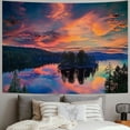 thumbnail image 2 of Orinice Sunset Trees Lake Tapestry Wall Hanging Unique Style Graphic Tapestries Home Wall Decor Art for Living Room Bedroom Apartment Farmhouse Dorm 40x30inch, 2 of 6