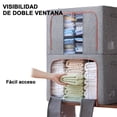 thumbnail image 4 of Meryado Caja de almacenamiento de ropa,Juego organizador plegable apilable con ventana transparente，66L,50 * 40 * 33cm, dos cajas de almacenamiento. Con marco de acero(2gris-66L), 4 of 8