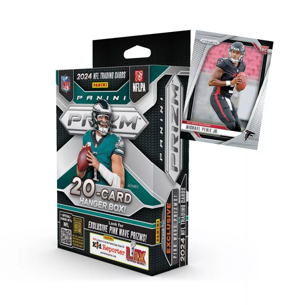 2024 Panini NFL Prizm Football Trading Card Hanger Box Pink Wave Prizms
