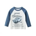 thumbnail image 4 of Bellafa Vintage Little Boys Cotton T-shirt Crew Neck Long Sleeve Bus Car Graphic Tops Fall Christmas Tee ,2-Pack,2-8T, 4 of 6