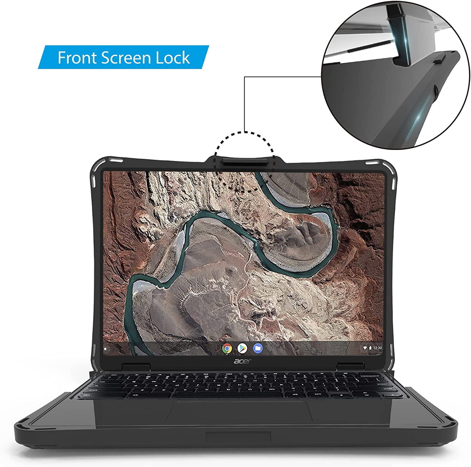 iBenzer Hexpact Case for Acer R753T/R753TN 11 inch Chromebook Spin 511, Heavy Duty Case for Acer R753T/R753TN Chromebook Spin 511 11", Protective Case for K-12 Students, Black, W-HPE-ACER R753