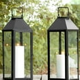 thumbnail image 6 of SAFAVIEH Ruane Black Iron Outdoor Hanging Lantern (Set of 2), 6 of 7