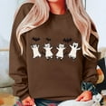 thumbnail image 2 of DDAPJ pyju Spooky Season Sweatshirts Halloween Ghost Sweatshirt Women Crewneck Long Sleeve Pullover Tops Brown XL, 2 of 4