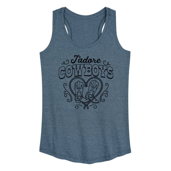 Instant Message - Jadore Cowboys - Women's Racerback Tank Top