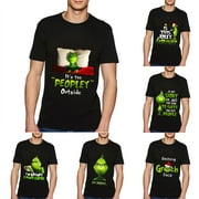 Grinch Christmas Man Durable Cotton Crew Neck T-shirt, Men's Short Sleeve Graphic Tees