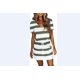 thumbnail image 1 of Txlixc Vestido de bloque de color para mujer, una pieza de manga corta con cuello en V a rayas para adultos con cordón, bolsillo Txlixc  Estilo de ocio, 1 of 10