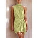 thumbnail image 3 of Vestido PRETTYGARDEN de satén sin mangas con cuello simulado y cinturón XXL, 3 of 8