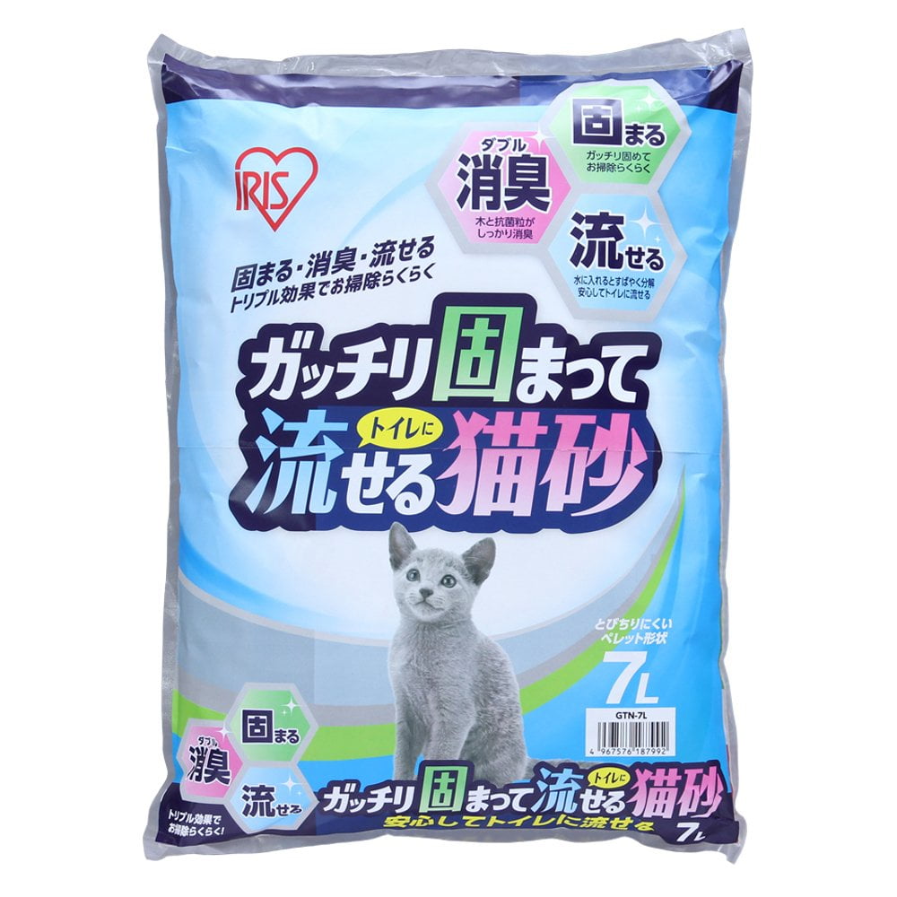 Iris Ohyama Firmly solidified cat litter that can be flushed down the toilet 7L
