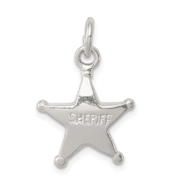 Sterling Silver Sheriff's Badge Charm Pendant