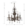 thumbnail image 3 of 5024-VB-CL-MWP Crystorama Lighting Sutton Collection - Four Light Mini-Chandelier-Clear Crystal Color-Hand Cut Crystal Type-Venetian Bronze Finish, 3 of 3