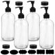 thumbnail image 1 of Botellas con bomba de vidrio Yarlung, paquete de 4, 500 ml, con tapas y etiquetas, 1 of 6