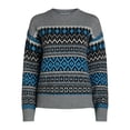 thumbnail image 6 of Time and Tru Women's and Women's Plus Fair Isle Pullover Sweater, Midweight, Sizes XS-4X, 6 of 7
