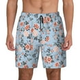 thumbnail image 2 of Goofa Rose Flowers Printed Men's Swim Trunks Board Shorts Quick Dry Mens Swimming Trunks with Compression Liner,Breathable Fit Hawaii Beach Shorts-XX-Large, 2 of 9