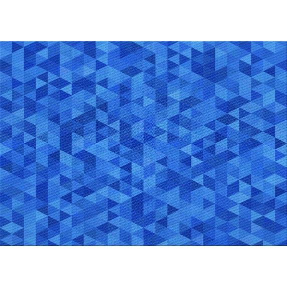 Ahgly Company Indoor Rectangle Patterned Neon Blue Area Rugs, 8' x 12'