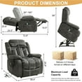 thumbnail image 3 of INGALIK Power Lift Recliner Chair Dual Motor, Infinite Position Lay Flat Recliners for Adult & Elderly with Heat & Massage, Large, Type-C Charge, Lumbar Pillow for Living Room, Leather (Gray), 3 of 14