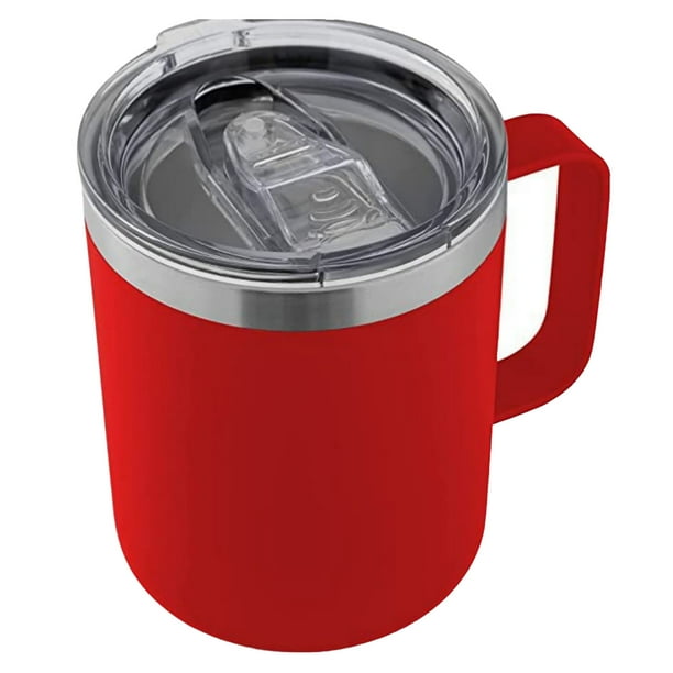 Taza térmica de acero inoxidable de 12 oz, color puro, con aislamiento de doble pared, para el hogar y la oficina, color rojo, 12 oz
