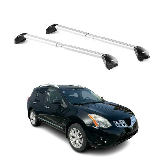 OMAC Roof Rack Cross Bars For Nissan Rogue 2008-2013 Silver Luggage Carrier 2 Pcs