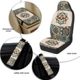 thumbnail image 6 of Xixirimido Car Seat Covers Front Seats Only with Belt Covers Armrest Box Cover 5Pcs Set for SUV Sedan Van Truck PU Leather Seat Protector Automotive Accessories, Boho Mandala Gothic Skull, 6 of 8