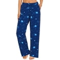 thumbnail image 2 of FLYCURVY Plus Size Women Pajama Pants Soft Long Sleep Lounge Pants Drawstring Star Floral Printed with Pocket L-5XL, 2 of 6