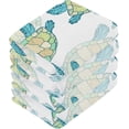 thumbnail image 4 of SKYSONIC Sea Turtle Washcloths Set of 4, Highly Absorbent Soft Cotton Fingertip Towels for Bathroom, Kitchen, Gym, Spa, Home Decor 12 x 12 Inch, 4 of 7